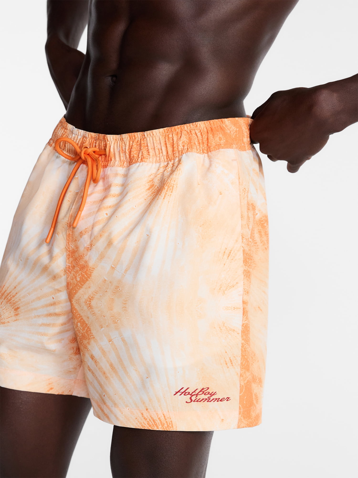 Hot Boy Summer by Megan Thee Stallion Men’s 5'' inseam Mesh Swim Shorts, Sizes S-3XL