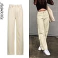 thumbnail image 1 of Rockmore, pantalones vaqueros holgados Vintage marrones para mujer, ropa de calle de los años 90, pantalones Cargo de pierna ancha con bolsillos, pantalones vaqueros rectos de cintura baja 2021 Tan Jianjun unisex, 1 of 2