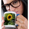 thumbnail image 2 of 3dRose, Sunflower, 15oz Two-Tone Blue Mug, 2 of 7