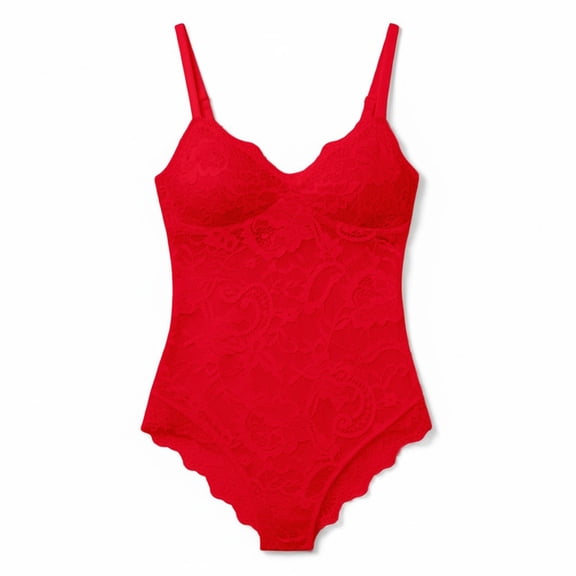 Warop Women's Shapewear Bodysuit with Lace and Push-Up Design, Body Shaping and Slimming for Everyday Wear