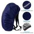 thumbnail image 3 of Unique Bargains 40-50L Imperméable Sac à Dos Couverture de Pluie avec Sangle Réfléchissante Verticale, M, Bleu Foncé, 3 of 5
