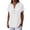 #0089-White, variant on Uootdi Womens Tops Short Sleeve V Neck Button Placket Eyelet Texture Loose Fit Beach Stroll Summer Outings Lightweight Tees Gift