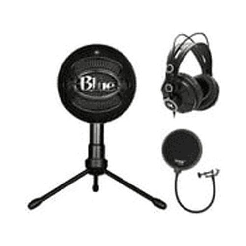 Blue Microphones Snowball iCE Microphone Black with Headphones and Pop Filter Bundle