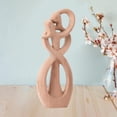 thumbnail image 3 of Abstract Couple Figurine Lover Embrace Sculpture Woodcarving Character Art Crafts Wooden For Dining Room ,Bookshelf Decor Valentine Gift Rosa Soledad Figura de pareja, 3 of 10