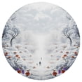 thumbnail image 3 of Ryvnso Winter Mountains and Flowers Round Plate Mats Dining Table Placemat Set of 6 for Holiday Decoration, 3 of 7