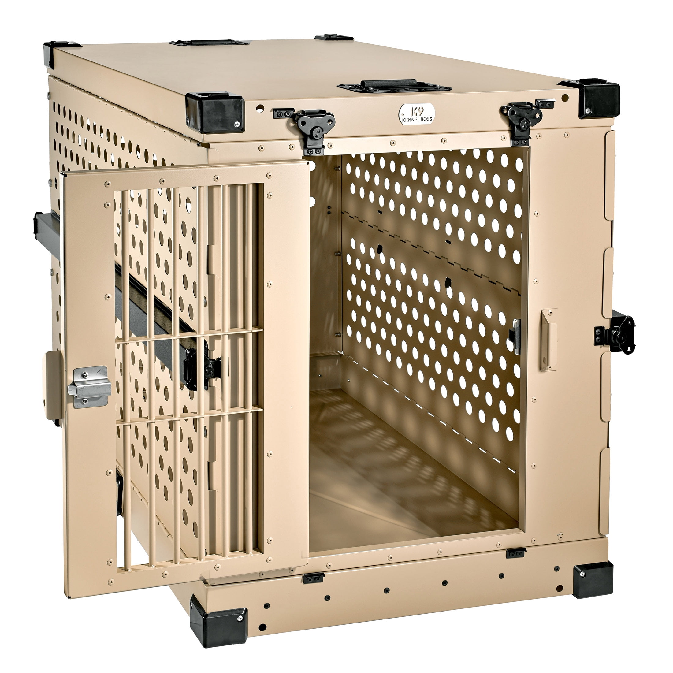 K9 KENNEL BOSS – LARGE – HEAVY DUTY FULLY COLLAPSIBLE POWDER-COATED ALUMINUM DOG CRATE