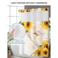 thumbnail image 4 of No Hook Cloth Fabric Shower Curtain with Snap in Liner, Sunflower Vintage Waterproof Shower Curtains Set with See Through Top Window, Spring Summer Botanical Floral Bath Curtains Shower 54"x78", 4 of 6