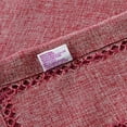 thumbnail image 3 of Violet Linen Hem Stitch Border Pattern, Polyester, Non-Stain, Spill-Proof and Water Resistance, Cranberry, 68 Inch by 120 Inch, Seats 10 to 12 people, Rectangle, 3 of 5