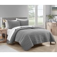 thumbnail image 2 of Chic Home Kyree 3-Piece Stitched Quilt Set, King, Gray, 2 of 6
