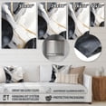 thumbnail image 4 of Designart "Harmony of Marble Black and Gold I" Abstract Marble Metal Wall Decor, 4 of 5