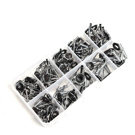 80PCS Small Fishing Rod Guides Repair Kit Eye Rings Stainless Steel Frames with (Best Small Fishing Rod)