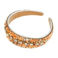 thumbnail image 7 of Unique Bargains Bling Rhinestone Headband Orange Crushed Turquoise Rhinestone Wide Edge Hairband for Women 4.72"x1.65", 7 of 7