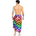 thumbnail image 3 of LA LEELA Men's Pareo Swim Trunk Swimwear Sarong Beach Wrap One Size Multi, Chevron Summer Vacation Aloha, 3 of 6