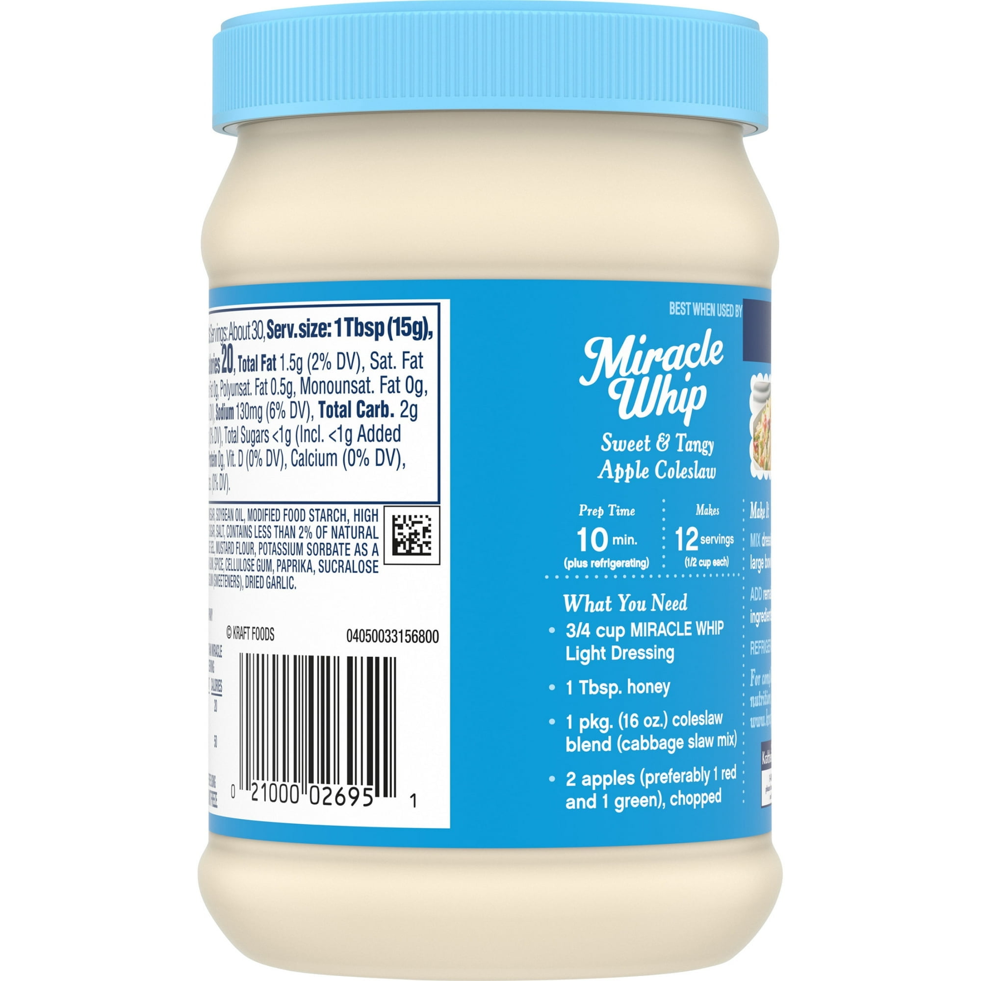 Miracle Whip Light Mayo-like Dressing Jar 15 fl oz (Pack of 2)