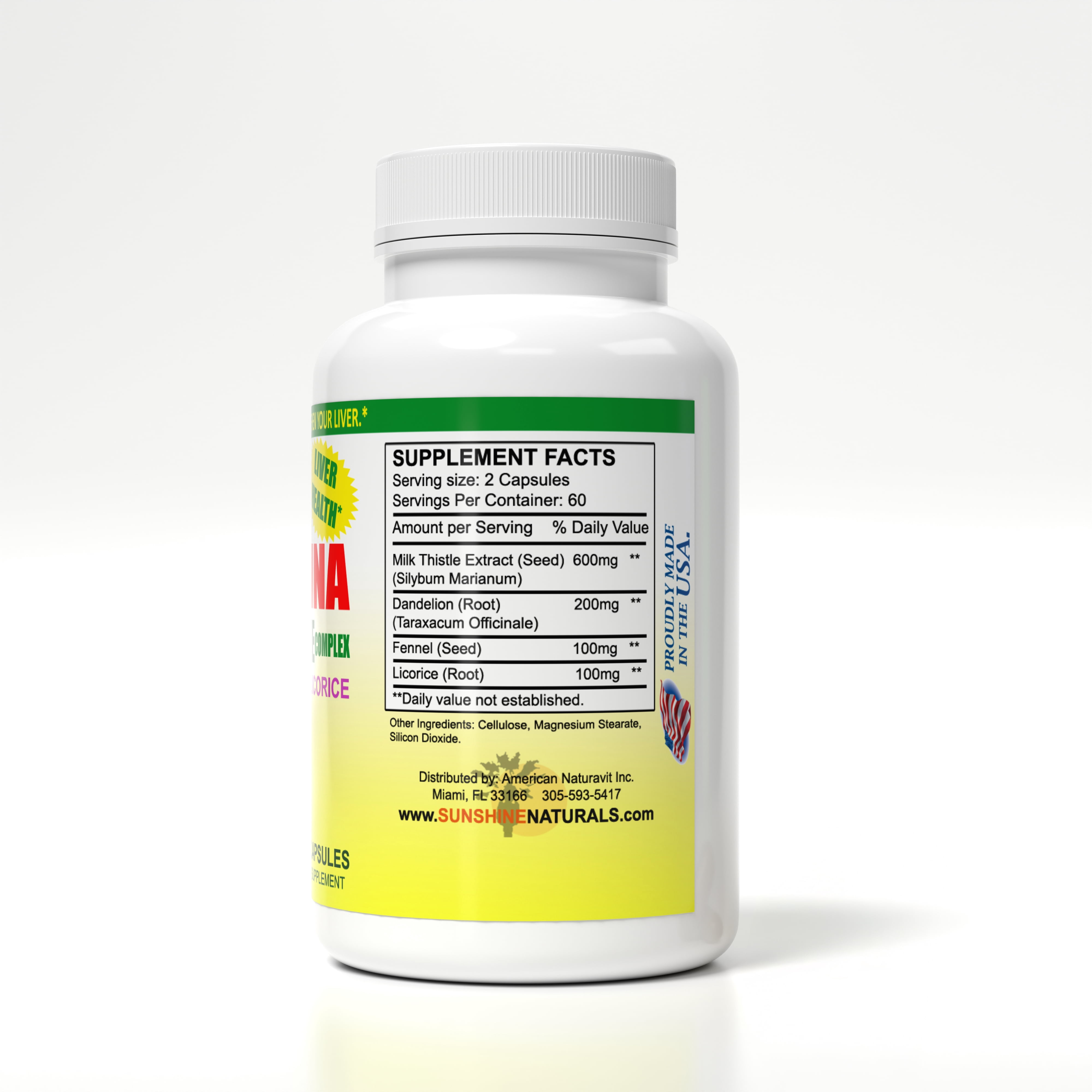(3 pack) Sunshine Naturals Milk Thistle Complex, 120 Capsules I Silimarina, Dandelion, Fennel, Licorice, Liver Health, Dietary Supplements I Natural Remedy for Liver Health