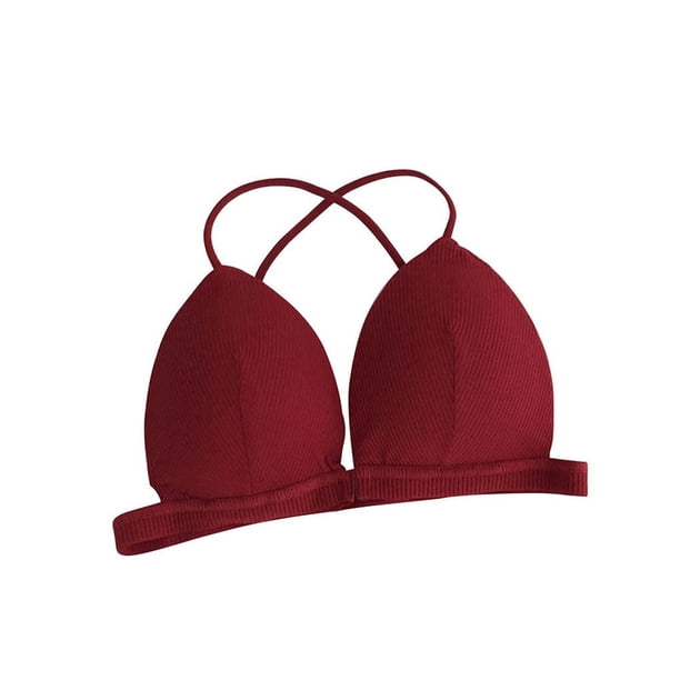 Sujetador Inalámbrico Transpirable Hacer subir Bralette Hilo De Algodón Sexy Ropa Interior Con Hebilla Frontal, Rojo tholdsy AP001473-05B