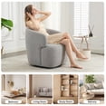 thumbnail image 5 of BRILHAMEZ Swivel Accent Chair Loop Yarn Barrel Armchair for Living Room Bedroom,Gray, 5 of 6
