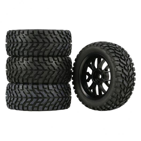 2x Ruedas y llantas RC hexagonales de 4 piezas mm, llantas y llantas RC prepegadas para buggy de camión con inserciones de espuma para 14 Yotijar rc ruedas y neumáticos