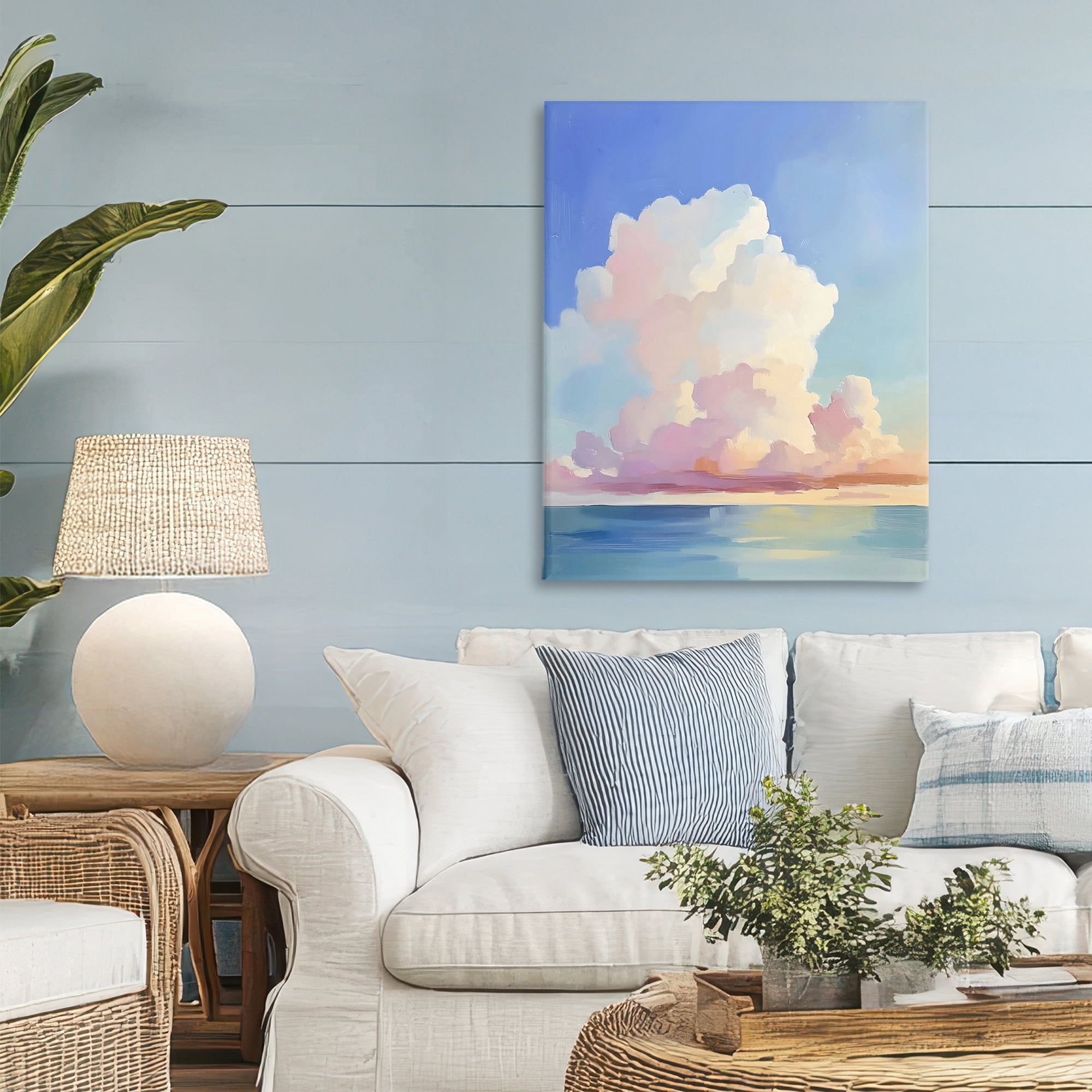 Stupell Industries Dreamy Pastel Clouds over Sea Canvas Wall Art, design by The Prints Vibe