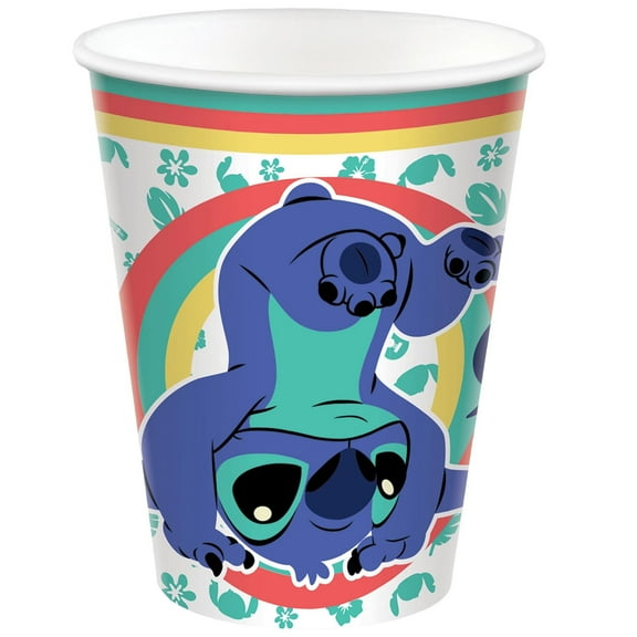Amscan Stitch Birthday Disposable Paper Cups, 9 oz, Multicolor, 8 Count