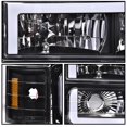 thumbnail image 5 of CROSSDESIGN Headlight Assembly With bulbs & LED running lights strip Fit for 1994-1999 GMC C1500 K1500 Yukon, 5 of 10