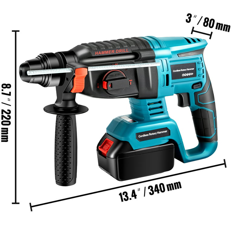 VEVOR 1-1/4inch SDS-Plus Rotary Hammer Drill, 13 Amp Corded Drills, Heavy  Duty Chipping Hammers w/Vibration Control & Safety Clutch, Electric  Demolition Hammers Variable Speed, Power Tool For Concrete 