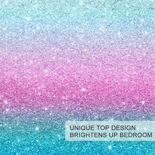 Colorful Glitter Bedding Girly Turquoise Blue Pink and Purple Pastel Colors Duvet Cover 3 Piece Trendy Bed Spreads Queen Size Comforter Cover Sets
