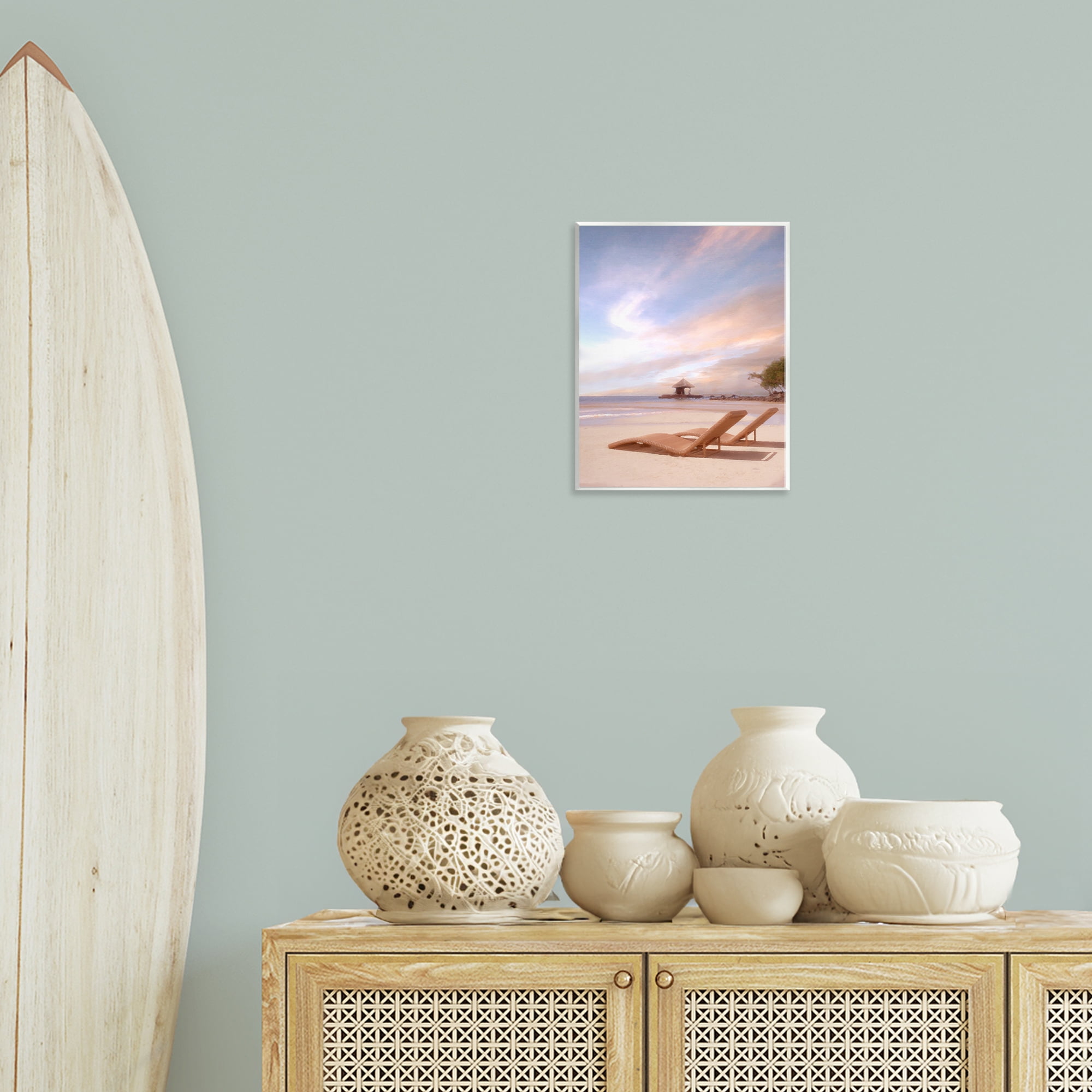 Stupell Industries Lounging Beside Sea Landscape Painting Unframed Art Print Wall Art, 11 x 14