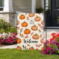 thumbnail image 2 of SPXUBZ 12x18 Inch Double-Sided Fall Garden Flag, Featuring Pumpkins and Maple Leaves, Great for Decorating Your Farmhouse Porch or Lawn During the Holiday Season, 2 of 5