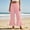 Pink, variant on Linen Pants for Women Elastic Waisted Straight Leg Ruffled Hem Wide Fit Comfy Bottoms Summer Casual Fashion Daily Trousers