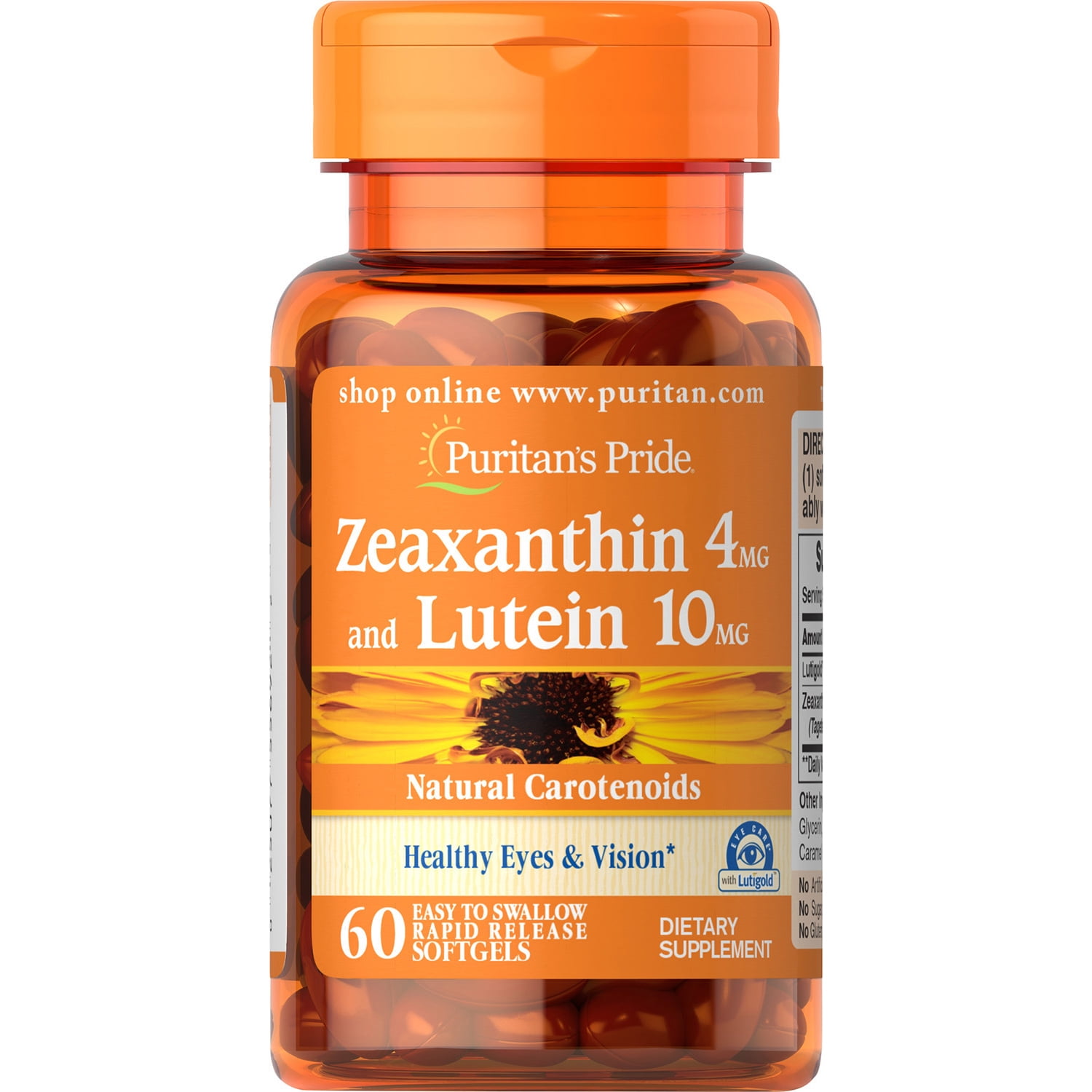 Puritan's Pride Zeaxanthin 4mg with Lutein 10mg60 Softgels