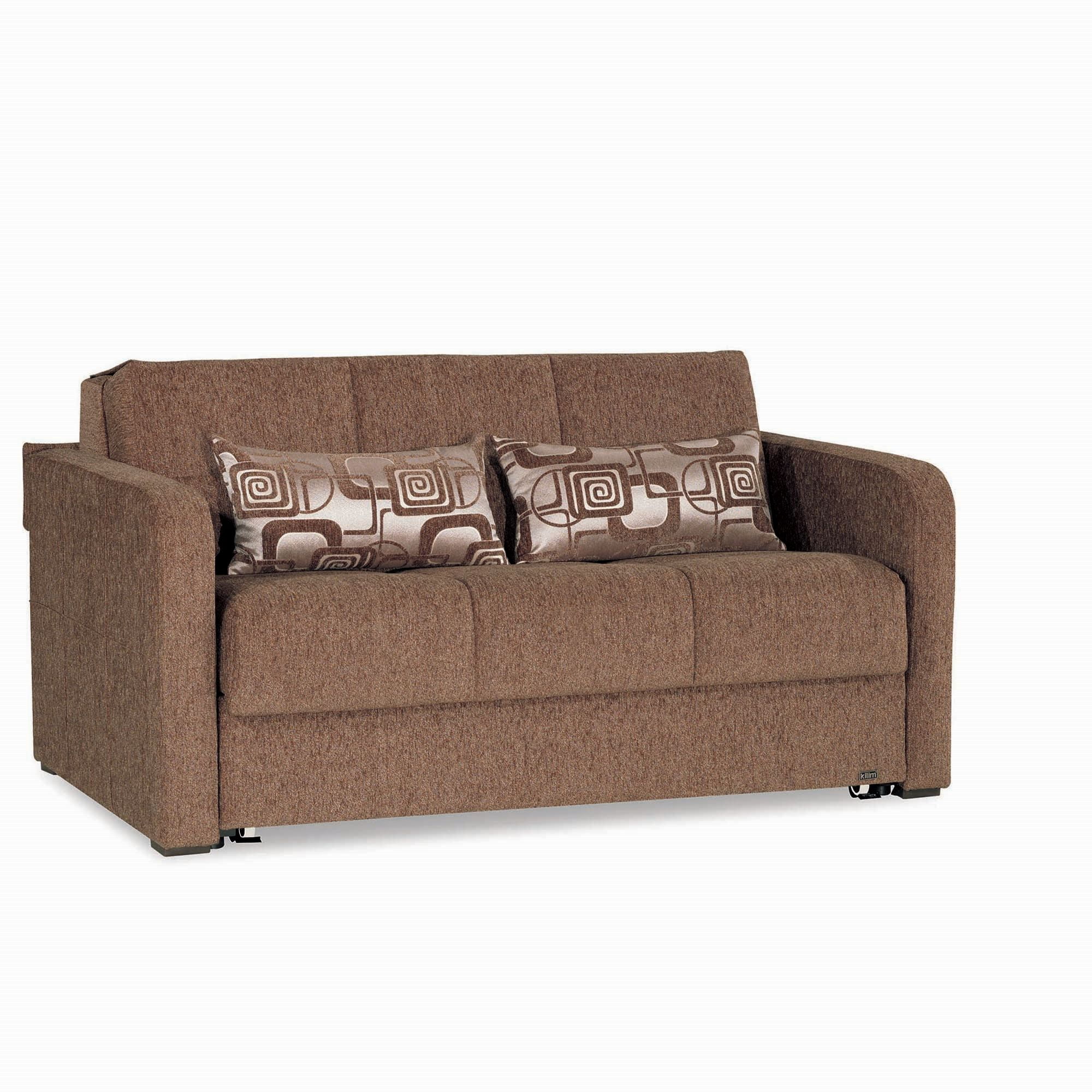 Ottomanson Sensation Sofa Bed with Storage 76", Brown Chenille