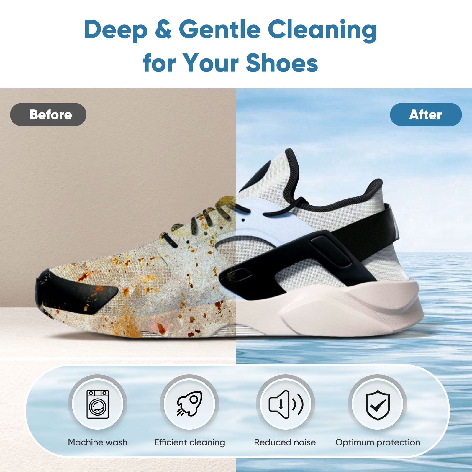 Avoalre Shoe Washing Bag for Washing Machine, Deep Cleaning Laundry Shoe Bag with Shoe Tree, Durable & Reusable for Various Shoes