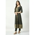 thumbnail image 5 of S MAJIDA Kurta Set for Women Foil Print Polyster Blend Kurta Pant with 3/4 Sleeve, 5 of 5