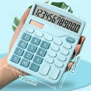 Desktop Calculator 12 Digit with Large LCD Display and Sensitive Button, Solar and Battery Dual , Standard Function for Office, Home, School(Black)