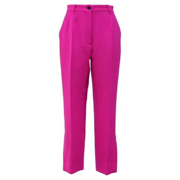 Pre-Owned Dolce & Gabbana High-Rise Tailored Trousers in Pink Wool