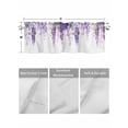 thumbnail image 4 of Valances for Windows Purple Floral Rod Pocket Cafe Window Treatments Valance Curtains for Kitchen Bathroom Laundry Basement Windows 54"x18", 4 of 9