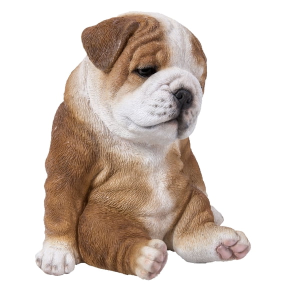 Hi-Line Gifts 7" Sitting Sleepy Bulldog Puppy Outdoor Garden Statue