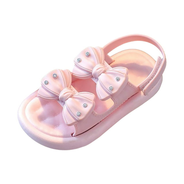 2DXuixsh Toddler Sandals Girls Soft Open Toe Summer Sandals Flower Princess Shoes Comfortable Thick Soled Open Toed Sandals Fashionable Beach Sandals Pink Size 9