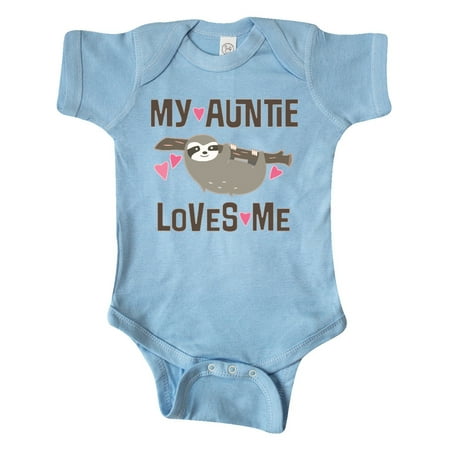 

Inktastic My Auntie Loves Me Niece Sloth Gift Baby Girl Bodysuit