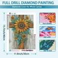 thumbnail image 5 of Sunflower Flower Diamond Art Kit for Adults, DIY Religious Cross 5D Diamond Painting Kit Round Diamond Dots for Beginners, Full Diamond Paint Diamond Picture Gem Art Home Decor, Unframed.,Flores-1,A, 5 of 8