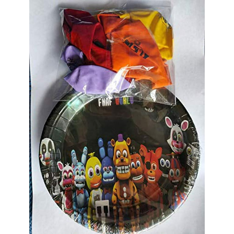 Party Decorations Five Nights At Freddy's Backdrop Table Cover Birthday  Cake Topper 24 Cupcake Toppers 10 Paper Plates 12 Balloons Party Favors 