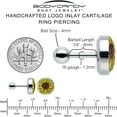 thumbnail image 6 of Body Candy 16G Womens 6mm 316L Stainless Steel Blossom Creation Yellow Sunflower Mens Cartilage Earring Helix Tragus Jewelry 1/4", 6 of 8