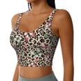 thumbnail image 2 of Xecao Leopard Dots for Sports Bra with Removable Pads, Crop Tank Top Design, Women's Longline Sports Bra - Non-Wired - Medium, 2 of 9