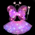 thumbnail image 3 of XIYON Girls Clothing Set Glowing Fairy For Girls With Light Up Wand And Floral 4 Piece Dress Up Play One Size, 3 of 3
