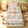 thumbnail image 5 of Manfei Forest Animals Twin Sheets, Alphabet Letter Bedding, Peach, 3pcs, 1 Flat Sheet, 1 Fitted Sheet and 1 Pillowcase, 5 of 6