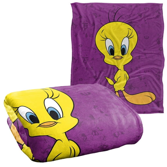 Looney Tunes Blanket, 50'x60', Tweety Bird Character Silky Touch Super Soft Throw