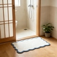 thumbnail image 6 of Ivory Scallop Cotton Bath Rug, Soft & Absorbent Blue Scalloped Edge Bath Mat, for Living Room, Bedroom, Entryway, 15.7" x 23.6", 6 of 6