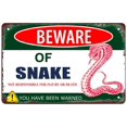 thumbnail image 1 of Retro Funny Metal Sign Sheet Signs Tin Sign,BEWARE OF SNAKE,YOU HAVE BEEN WARNED , 8 x 12 Inches, 1 of 4