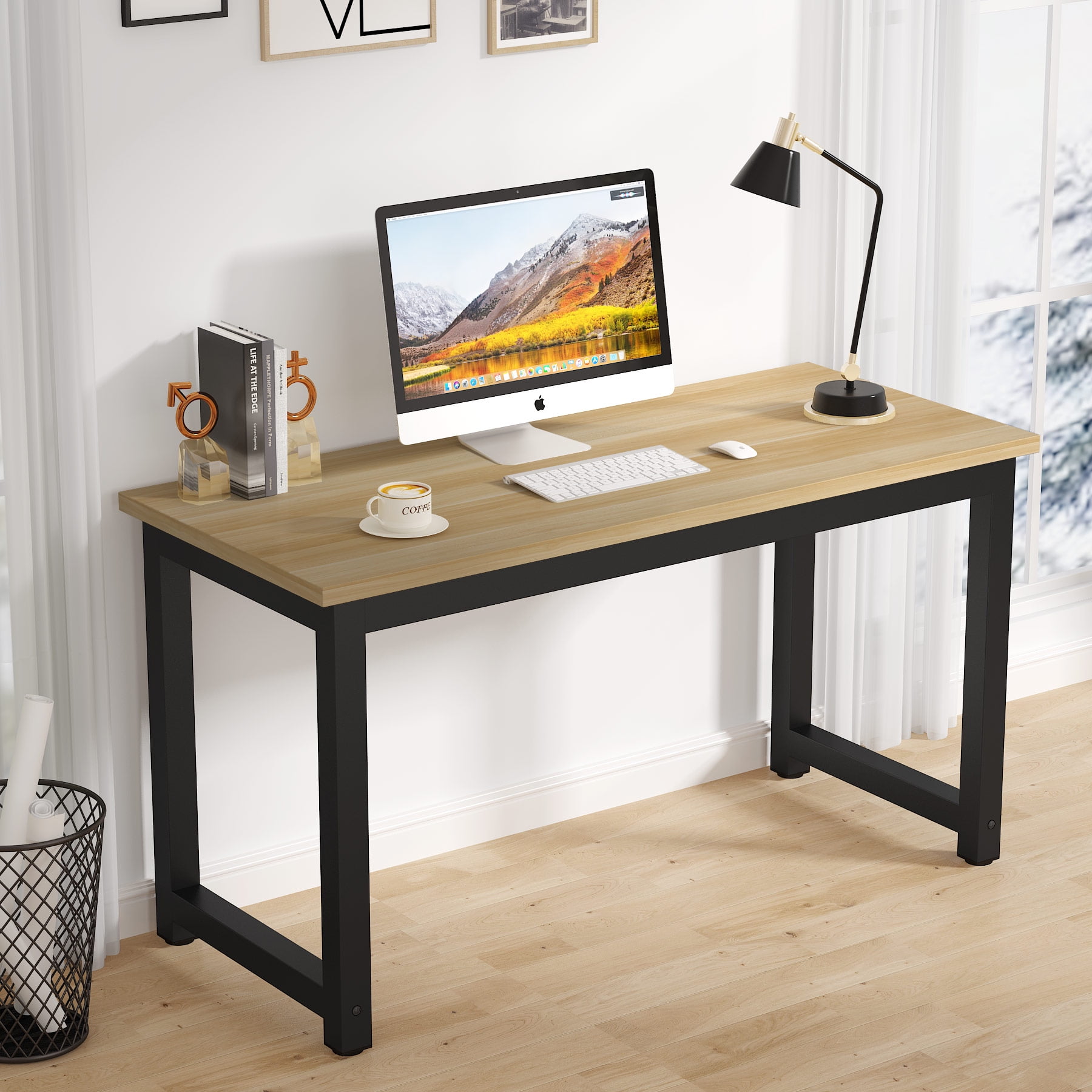 55&quot; Large Computer Desk, Modern Simple Style Study Writing Desk, Study Table Laptop Table for Home Office